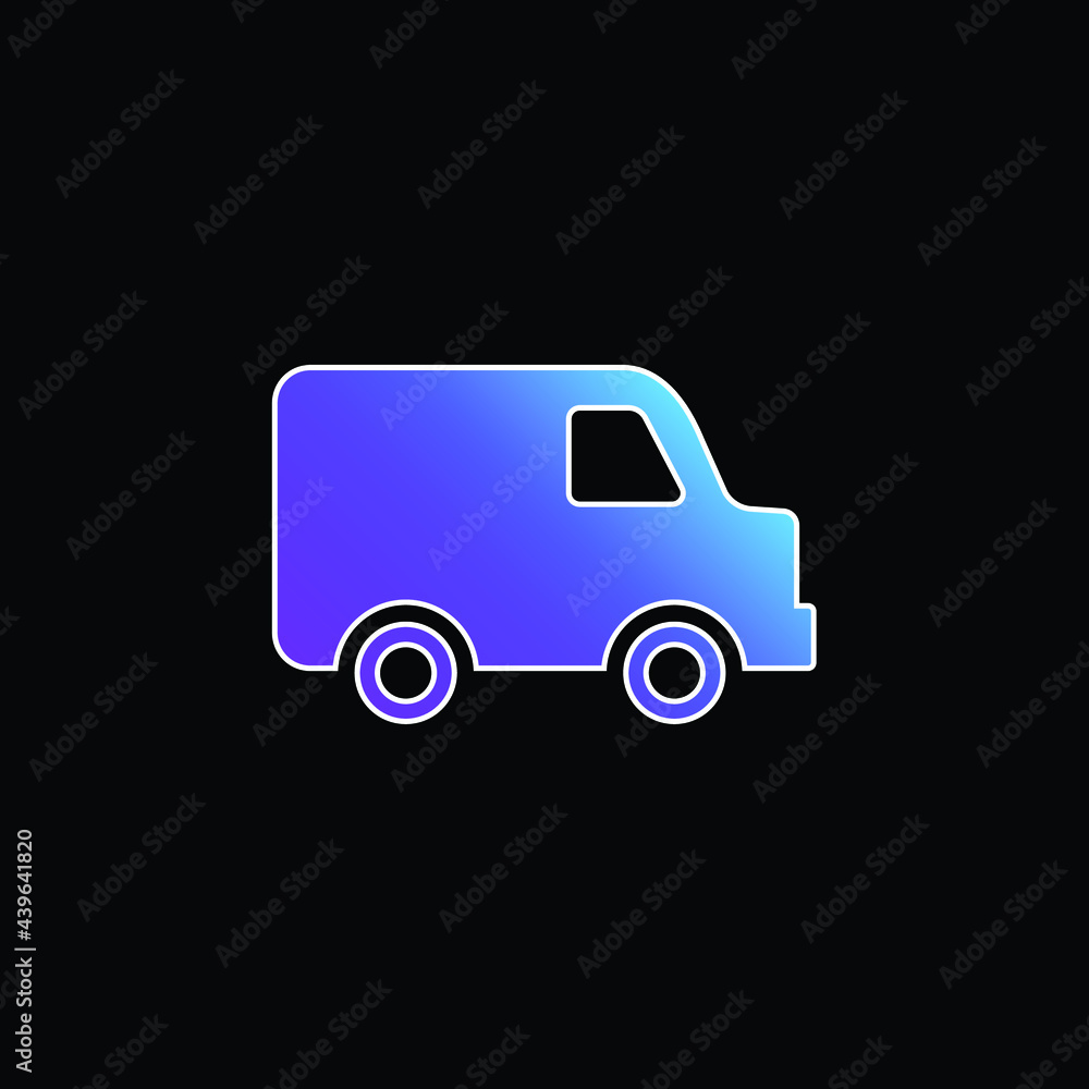 Black Delivery Small Truck Side View blue gradient vector icon