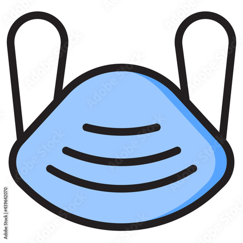 facemask color line style icon