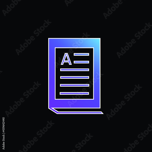 Bookt blue gradient vector icon