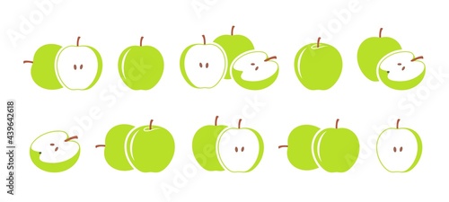 Green apple  logo. Isolated green apple  on white background