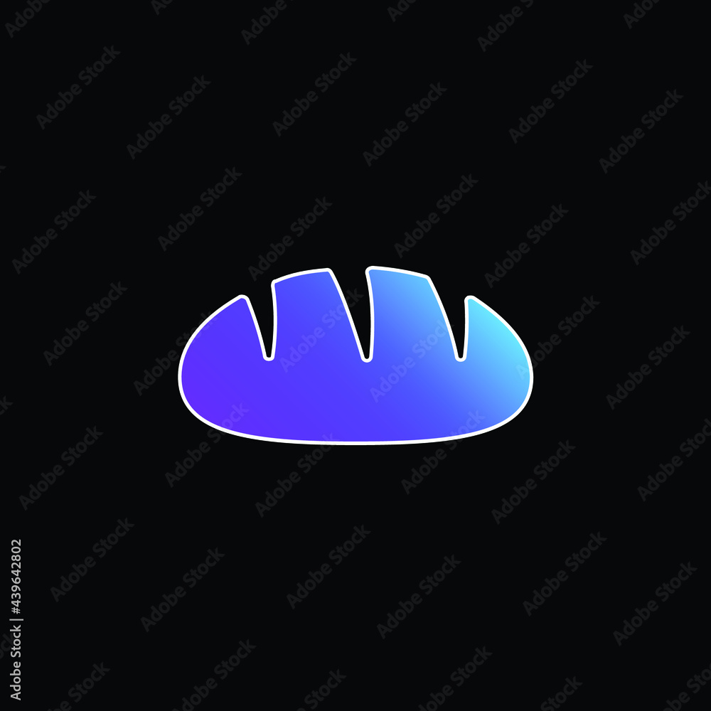 Bread Silhouette Side View blue gradient vector icon Bread Silhouette Side View blue gradient vector icon