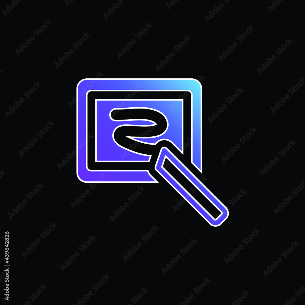 Blackboard With Chalk blue gradient vector icon Blackboard With Chalk blue gradient vector icon