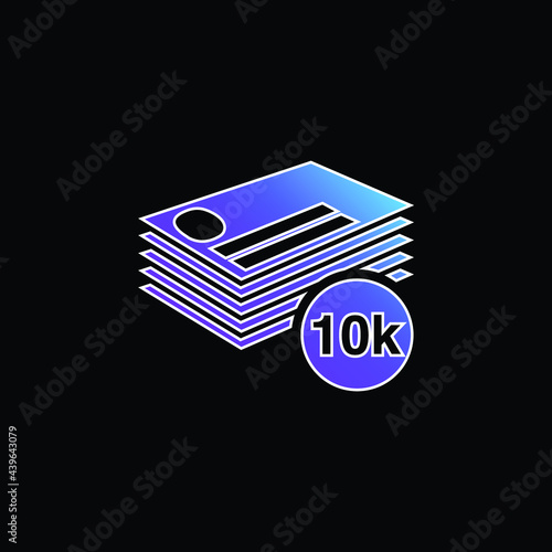 10k Of Business Cards Stack blue gradient vector icon