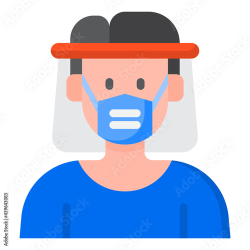 facemask flat style icon