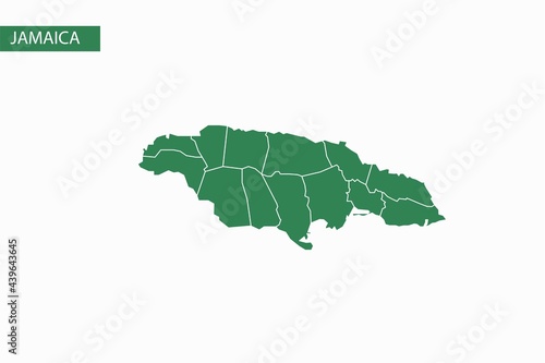 Jamica green map detailed vector.