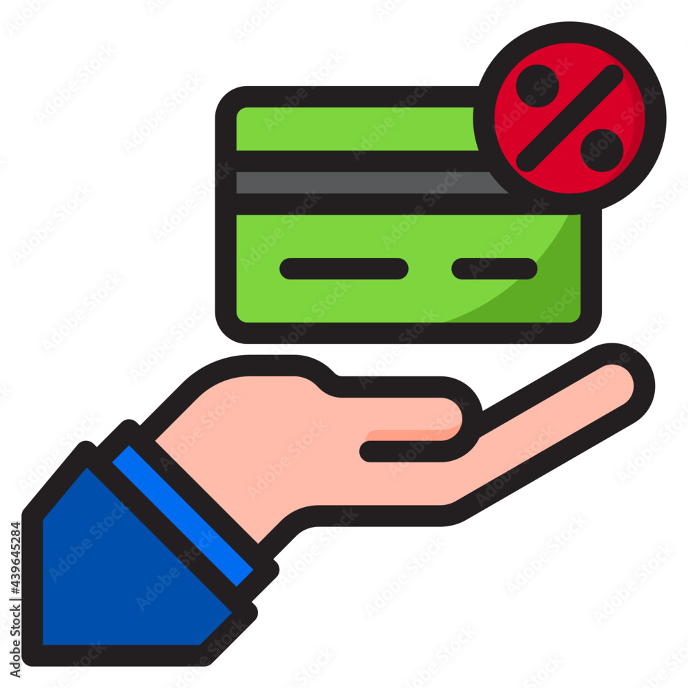 credit card color line style icon credit card color line style icon