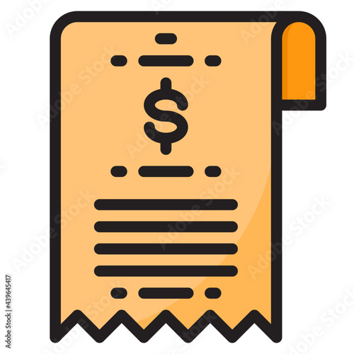 reciept color line style icon