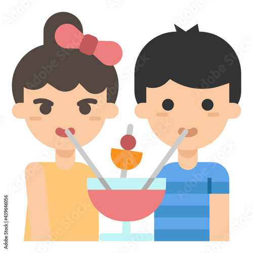 Lovers drink cocktail