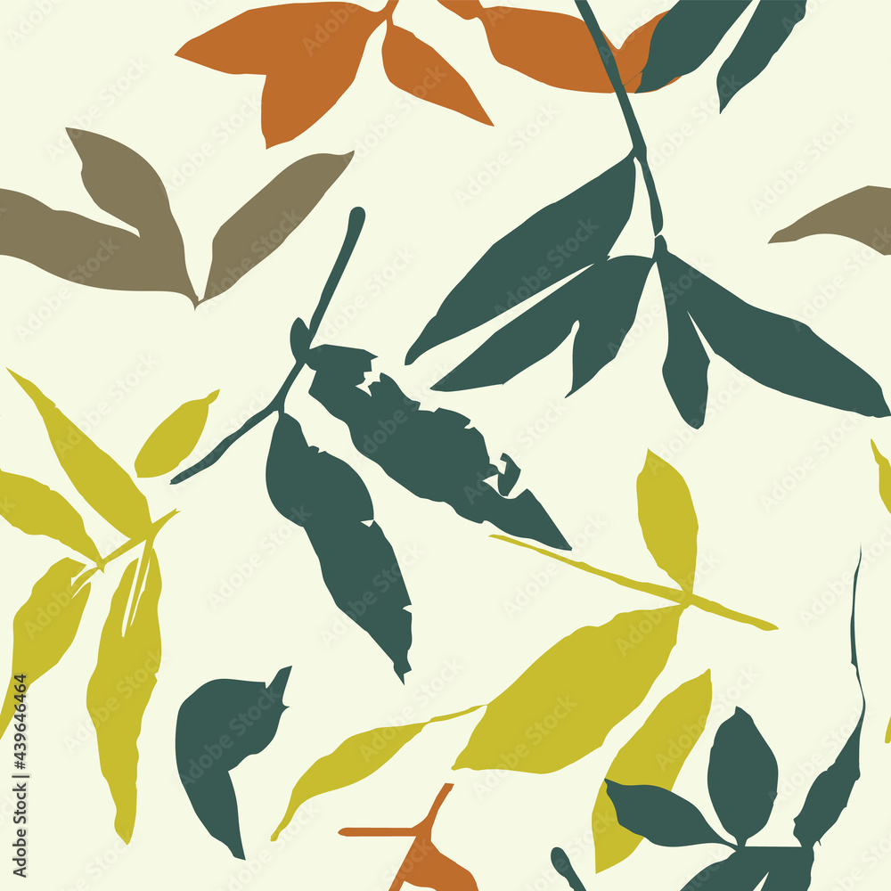 Abstract seamless pattern with leaves. Vector file. Abstract seamless pattern with leaves. Vector file.