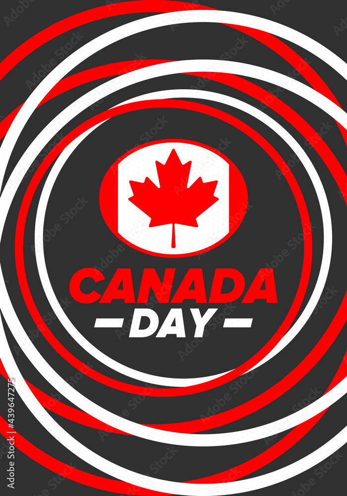 Happy Canada Day. National holiday, celebrated annual in July 1. Canadian flag. Maple leaf. Patriotic symbol and elements. Poster, card, banner and background. Vector illustration Happy Canada Day. National holiday, celebrated annual in July 1. Canadian flag. Maple leaf. Patriotic symbol and elements. Poster, card, banner and background. Vector illustration