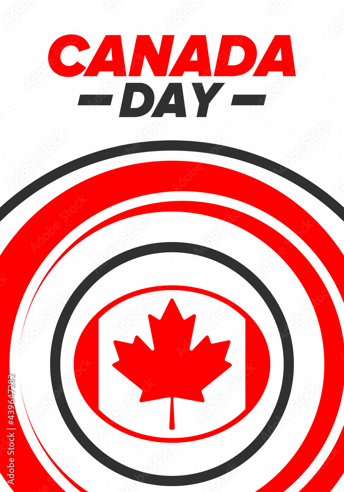 Happy Canada Day. National holiday, celebrated annual in July 1. Canadian flag. Maple leaf. Patriotic symbol and elements. Poster, card, banner and background. Vector illustration Happy Canada Day. National holiday, celebrated annual in July 1. Canadian flag. Maple leaf. Patriotic symbol and elements. Poster, card, banner and background. Vector illustration