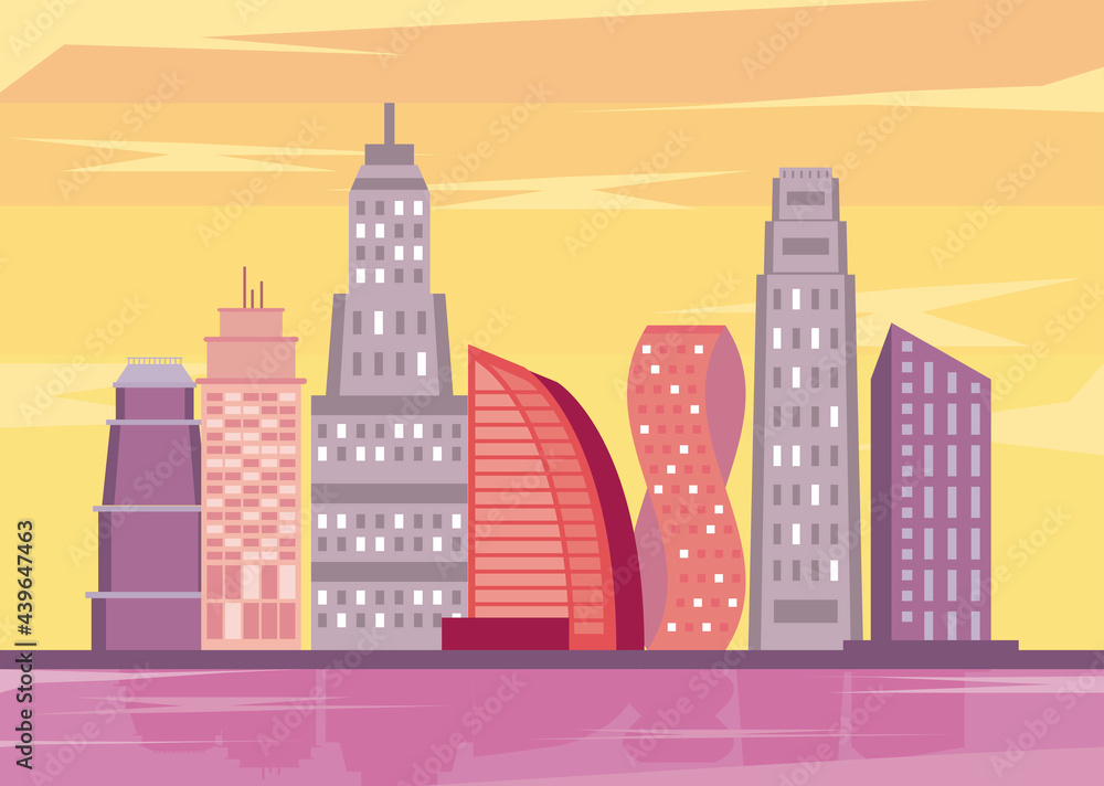 Obraz premium metropolis buildings cityscape