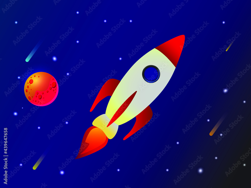 Space vector image Rocket launch realistic set with isolated images of space mission rockets with smoke on transparent background vector illustration
