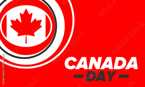 Happy Canada Day. National holiday, celebrated annual in July 1. Canadian flag. Maple leaf. Patriotic symbol and elements. Poster, card, banner and background. Vector illustration