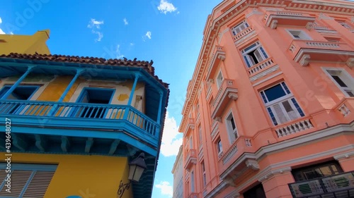 Cuba, Scenic colorful Old Havana streets in historic city center of Havana Vieja. photo