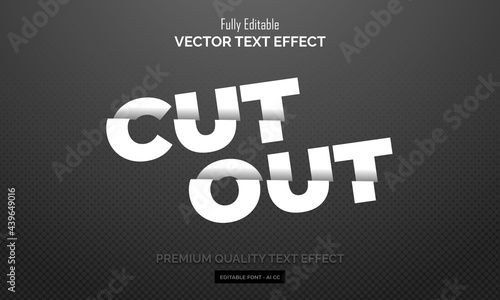 Cutout text  fully editable vector text effect with with color