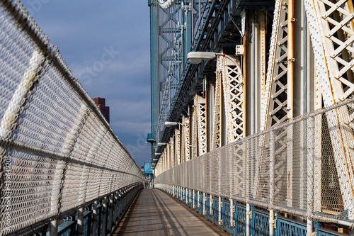 Walkway along Manhattan Bridge, New York City