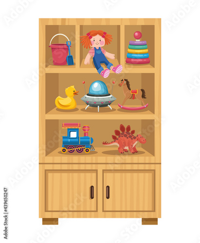 kids toys in shelf