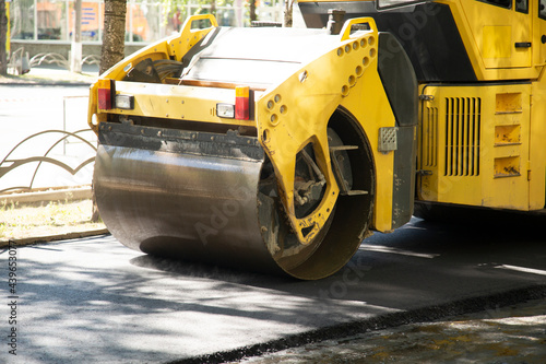 A skating rink for laying asphalt. Road repairs.Replacement of the road surface.