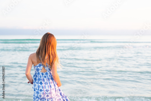 Little Girl on Beach at Dusk