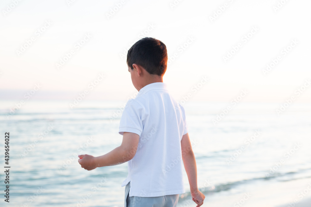 Little Boy Playing on Beach Little Boy Playing on Beach