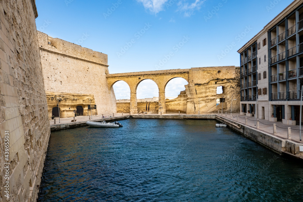 fortifications and apartments at the port of Valletta
