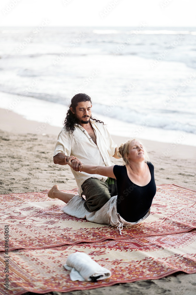 Relaxing Thai Massage in Natural Background Relaxing Thai Massage in Natural Background