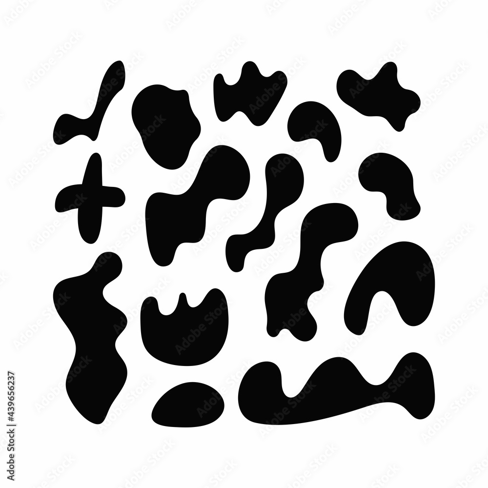 Set of abstract organic shapes. Collection of isolated elements. Vector illustration. Set of abstract organic shapes. Collection of isolated elements. Vector illustration.