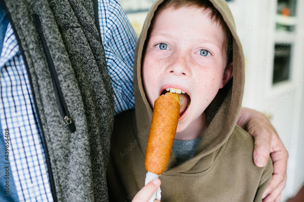Corn dog eating best sale