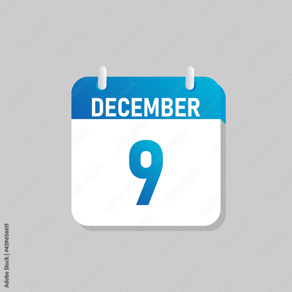 White daily calendar Icon December in a Flat Design style. Easy to edit Isolated vector Illustration. White daily calendar Icon December in a Flat Design style. Easy to edit Isolated vector Illustration.
