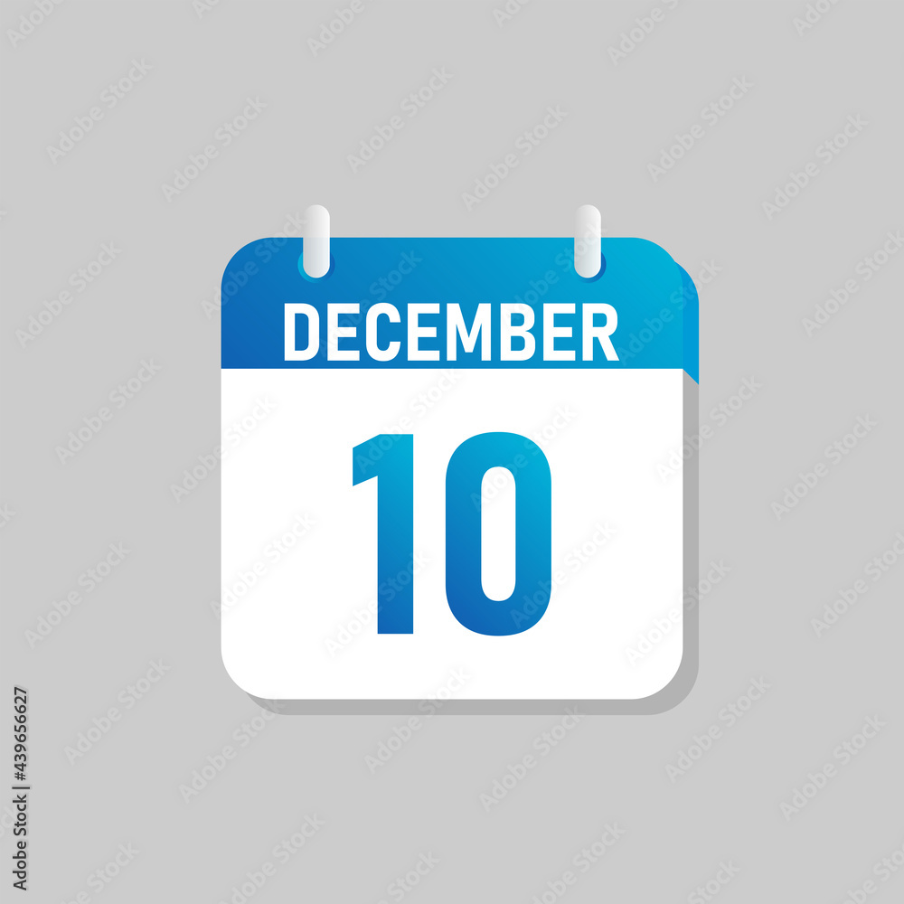 White daily calendar Icon December in a Flat Design style. Easy to edit Isolated vector Illustration. White daily calendar Icon December in a Flat Design style. Easy to edit Isolated vector Illustration.