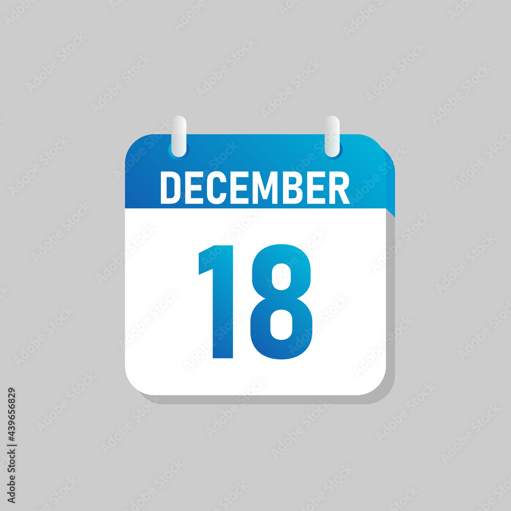 White daily calendar Icon December in a Flat Design style. Easy to edit Isolated vector Illustration. White daily calendar Icon December in a Flat Design style. Easy to edit Isolated vector Illustration.