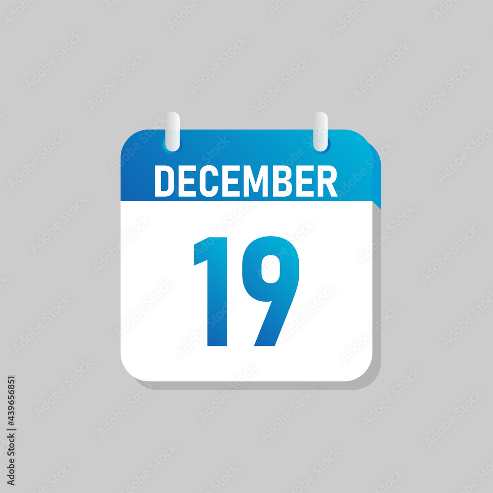 White daily calendar Icon December in a Flat Design style. Easy to edit Isolated vector Illustration. White daily calendar Icon December in a Flat Design style. Easy to edit Isolated vector Illustration.