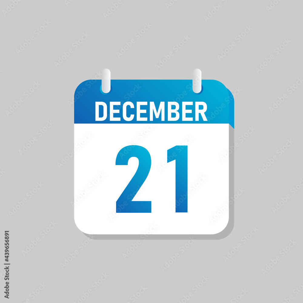 White daily calendar Icon December in a Flat Design style. Easy to edit Isolated vector Illustration. White daily calendar Icon December in a Flat Design style. Easy to edit Isolated vector Illustration.