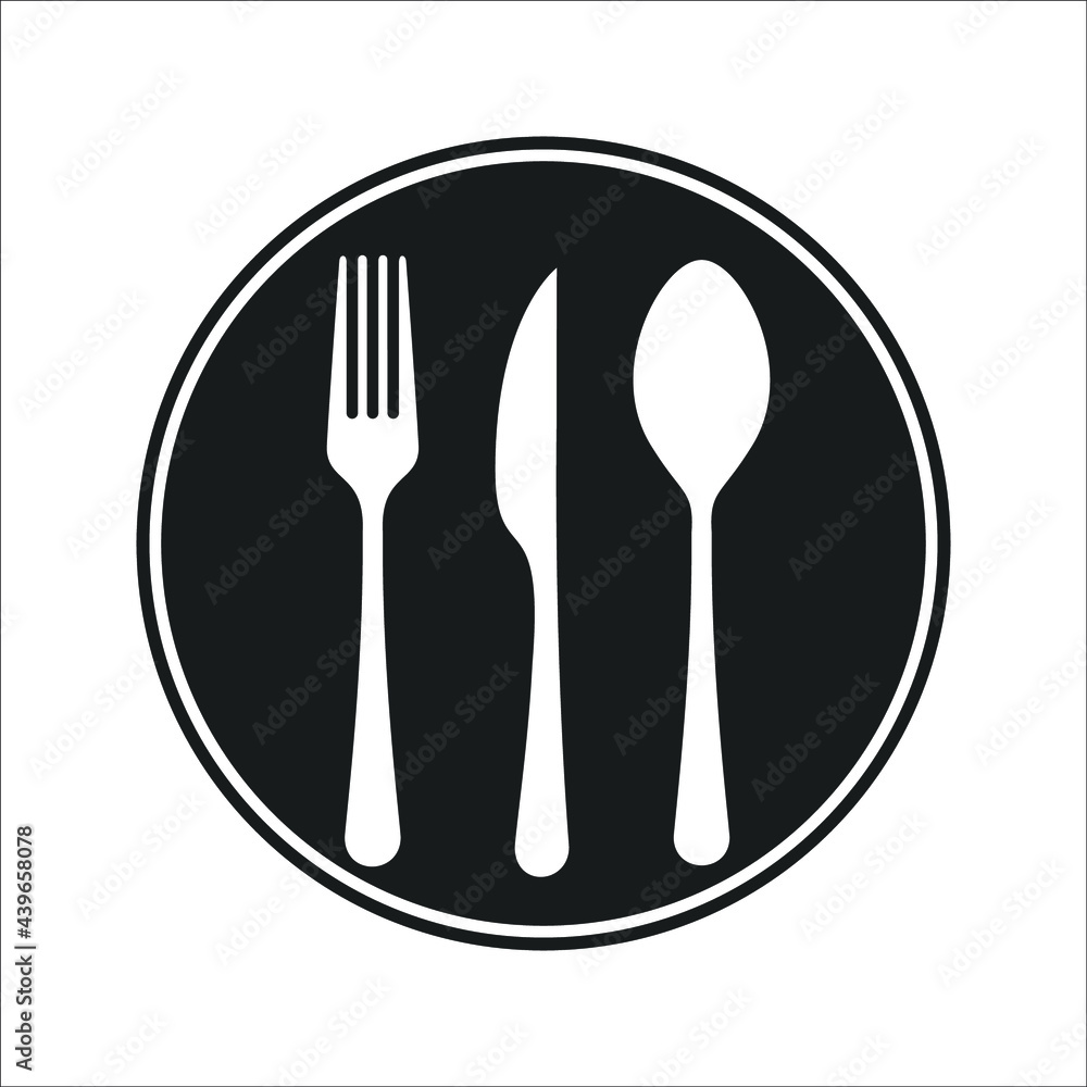 Spoon, fork and knife icons symbol vector elements for infographic web Spoon, fork and knife icons symbol vector elements for infographic web