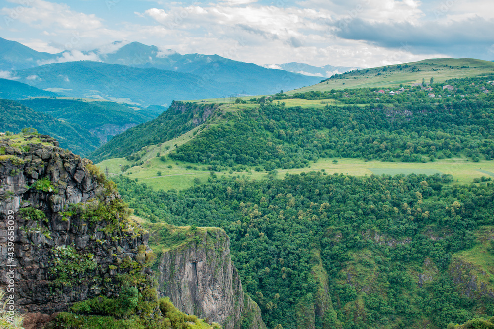 Fototapeta premium view of the valley of the mountains
