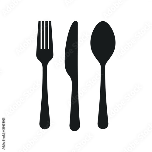 Spoon, fork and knife icons symbol vector elements for infographic web