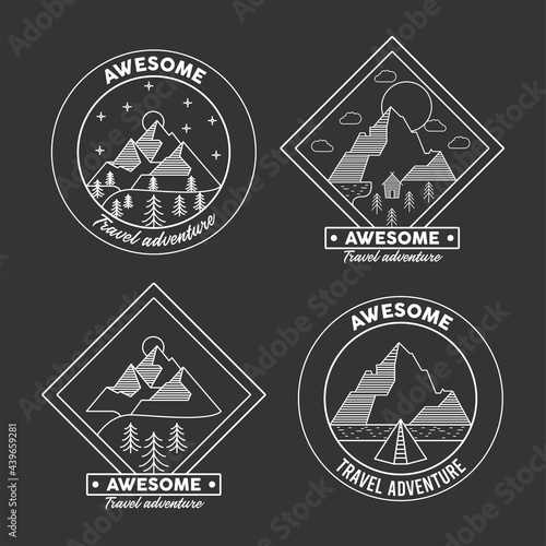 four travel awesome emblems