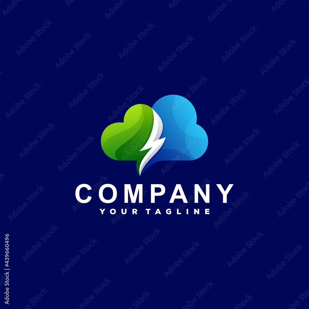 cloud color gradient logo design cloud color gradient logo design