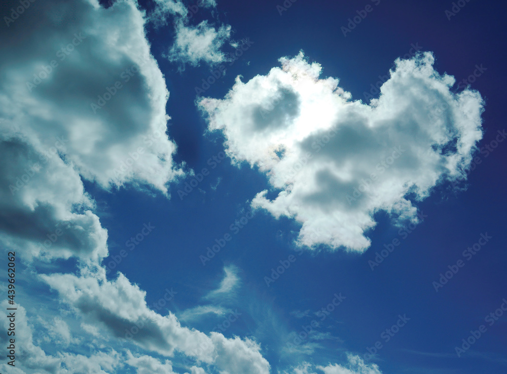 Natural heart shape cloud in the blue sky Natural heart shape cloud in the blue sky