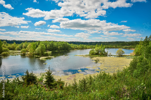 Elizabethan quarries in the Leningrad region on a sunny day