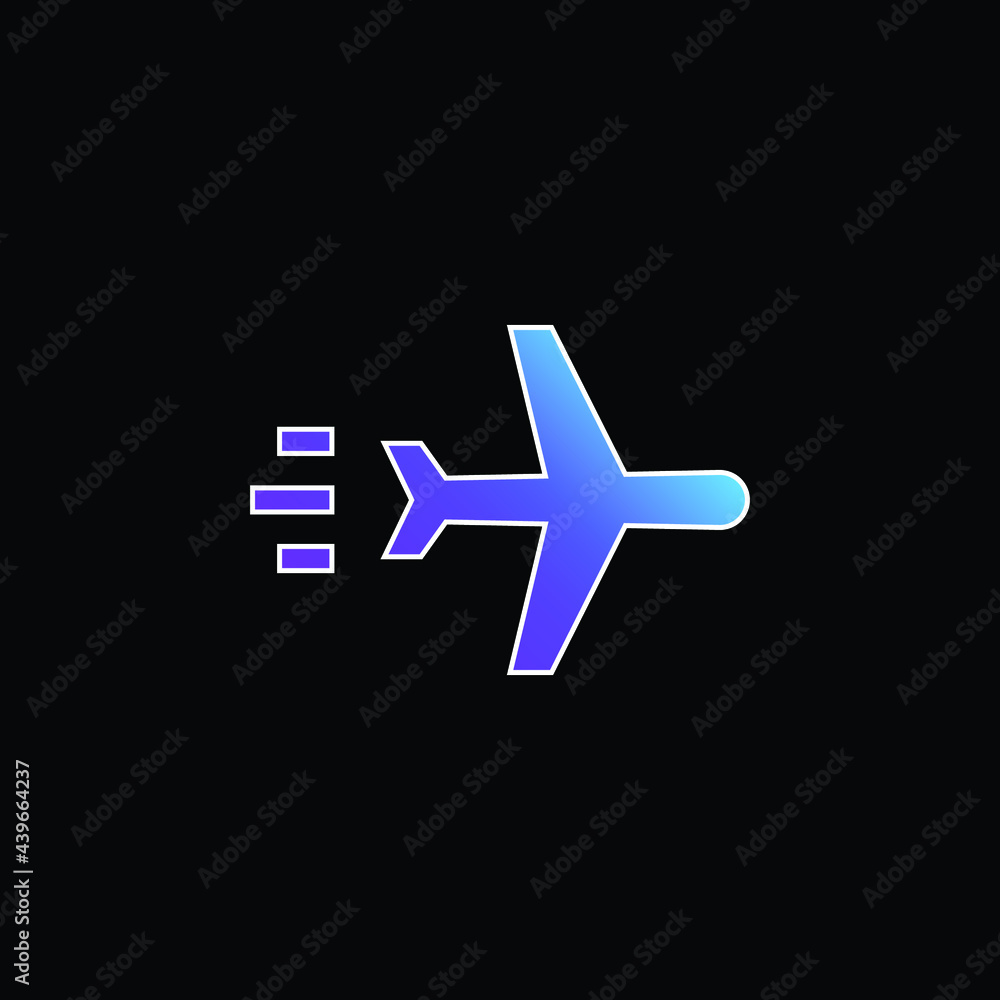 Airplane blue gradient vector icon Airplane blue gradient vector icon