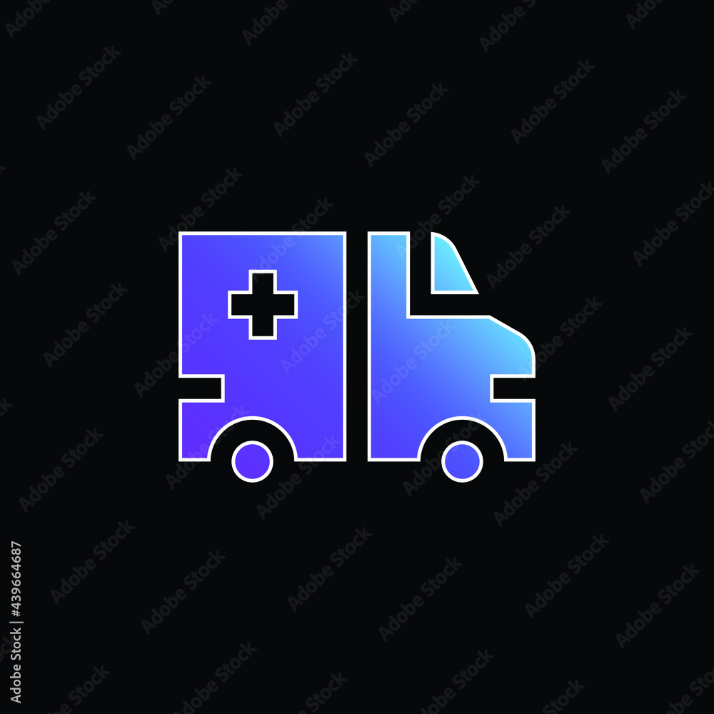 Ambulance blue gradient vector icon Ambulance blue gradient vector icon