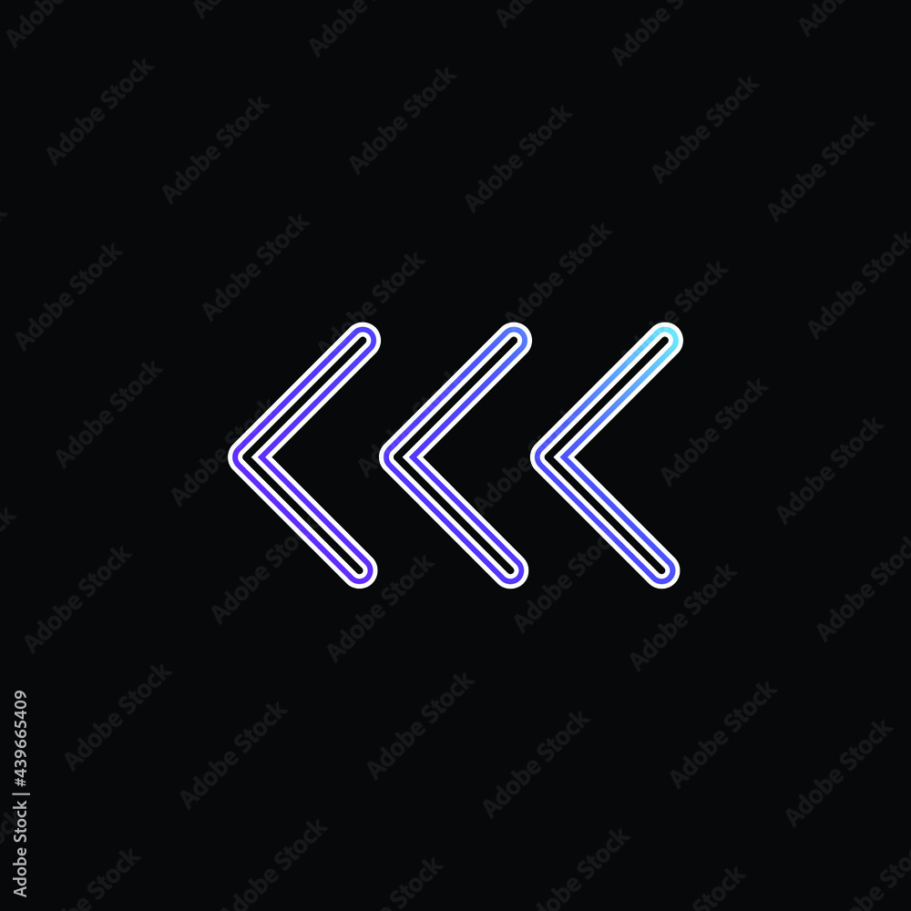 Obraz premium Arrowheads Pointing To The Left blue gradient vector icon