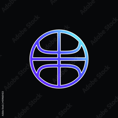 Basketball Ball Outline blue gradient vector icon