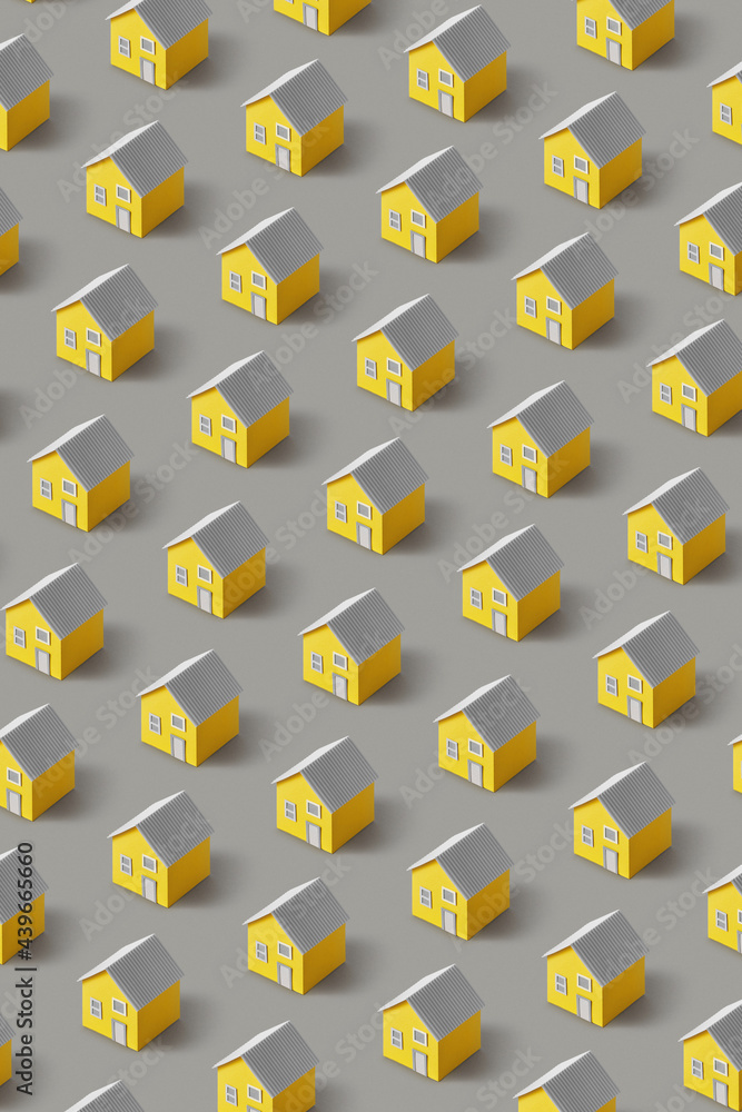 Pattern of papercraft stylish houses Pattern of papercraft stylish houses