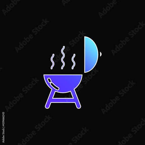 Barbeque blue gradient vector icon
