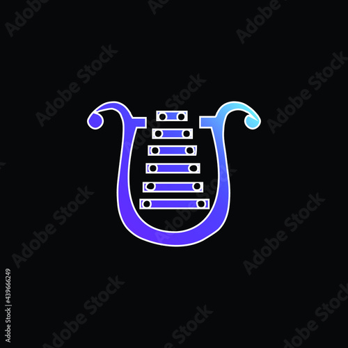 Bell Lyre blue gradient vector icon