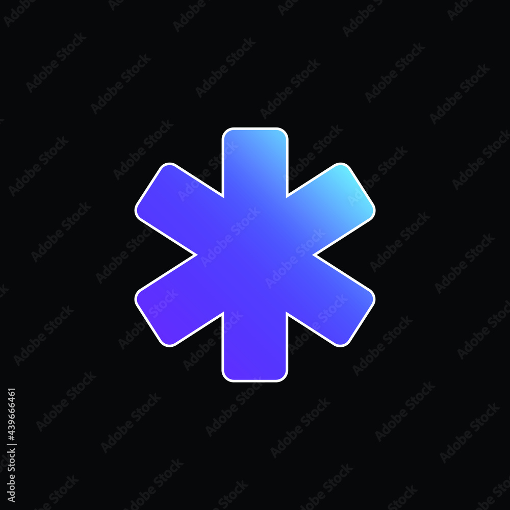 Asterisk blue gradient vector icon