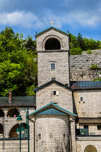 External view of Cetinje Monastery (1701 - 1704). Cetinje Monastery is a Serbian Orthodox monastery in Montenegro - seat of the Metropolitanate of Montenegro and the Littoral.